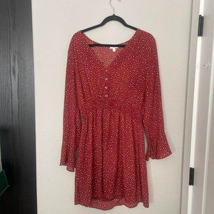 Polka dot long sleeve dress